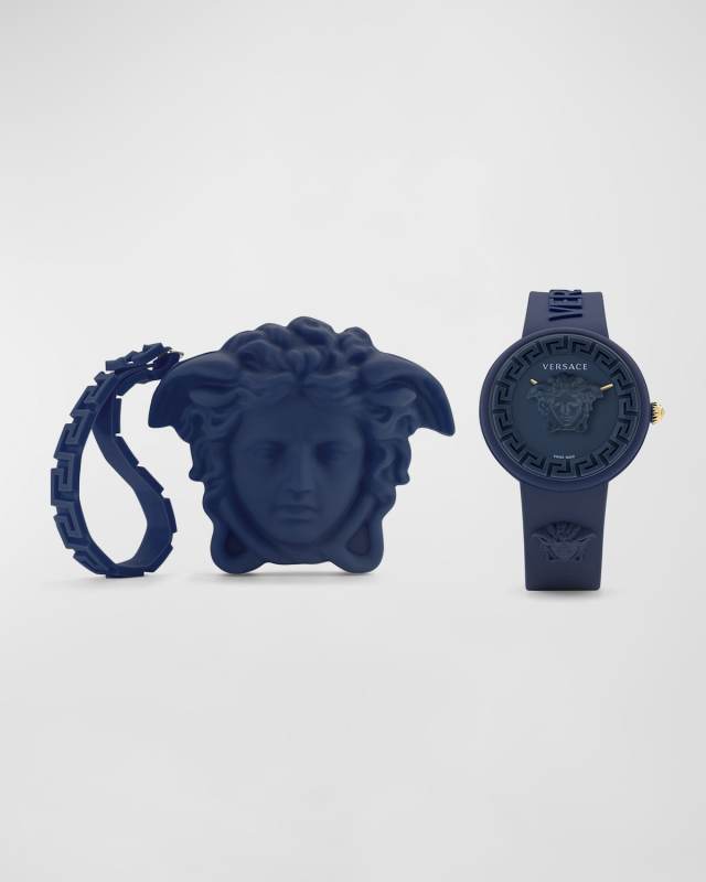 Unisex Medusa Pop Navy Silicone Watch, 39mm